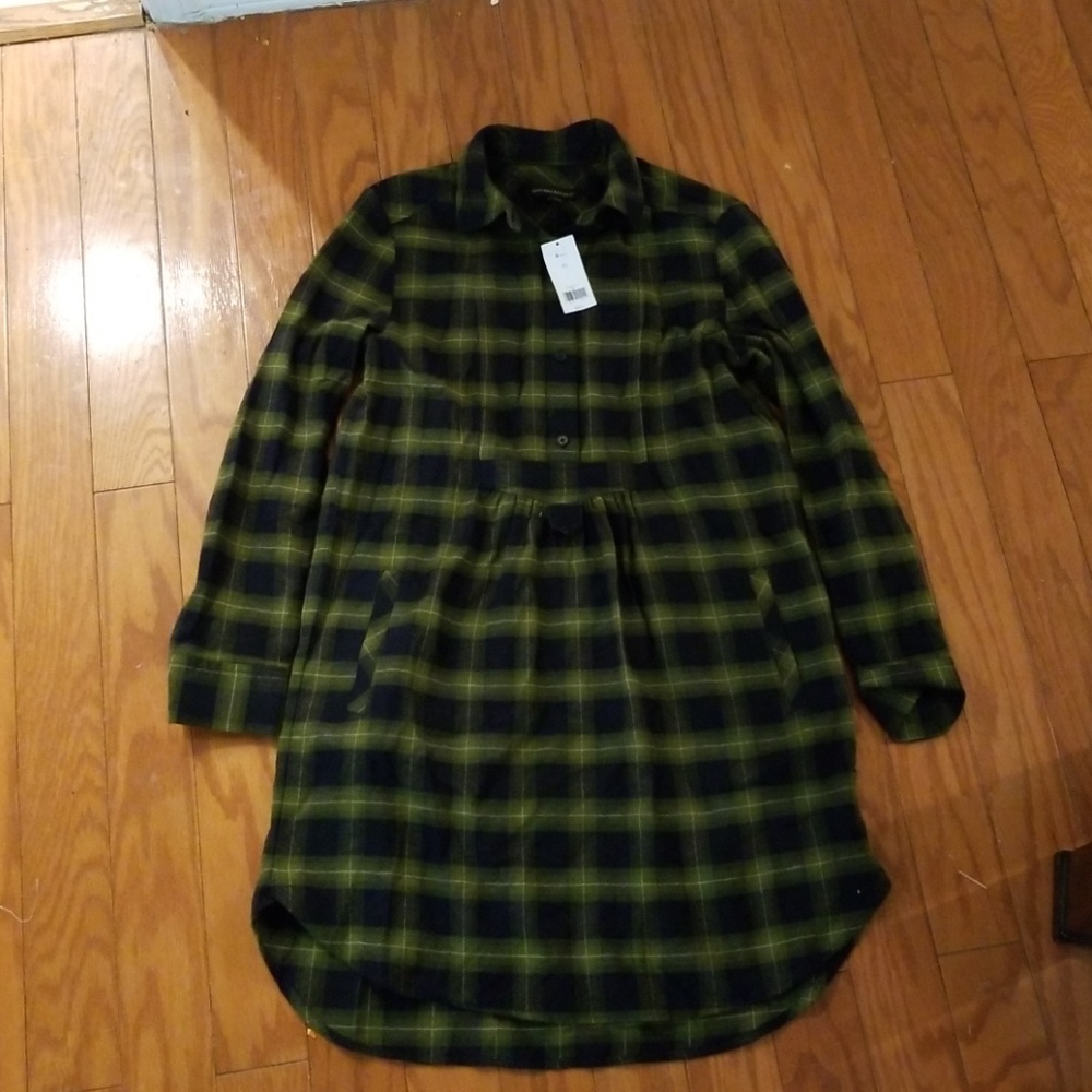 Green checkered dress